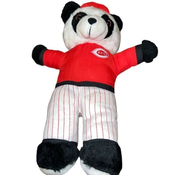 Cincinnati Reds stuffed panda bear in baseball uniform - Picture 1 of 4